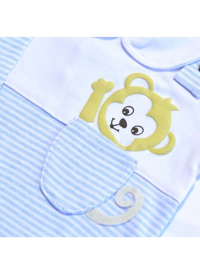 BabyShoora - Baby Stripped jumpsuit with hat - Image 1