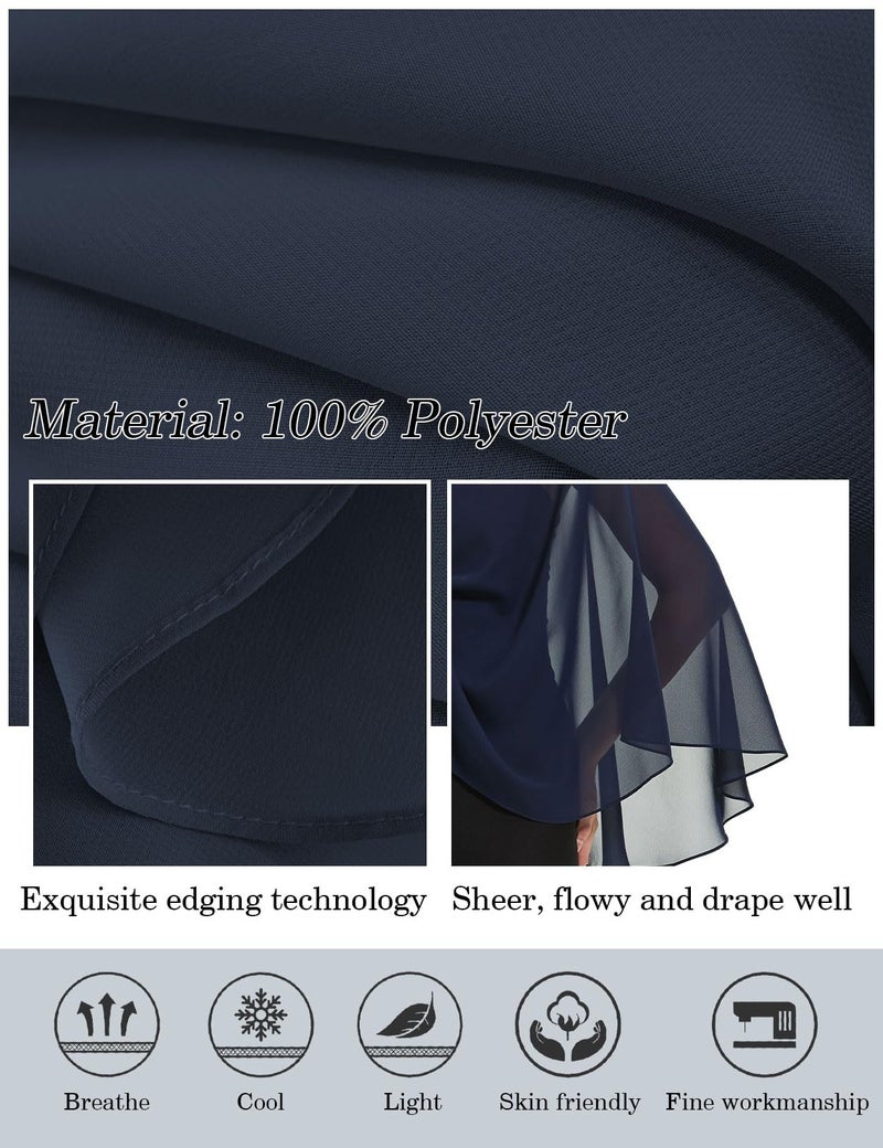 BEAUTELICATE Chiffon Shawl Bridal Wedding Wrap Long Evening Scarves Scarf - Image 5