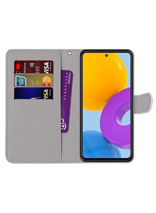 S-TOP Case For Samsung Galaxy M52 5G Coloured Drawing Cross Texture Horizontal Flip PU Phone Leather Case with Holder & Card Slots & Wallet & Lanyard - Image 3