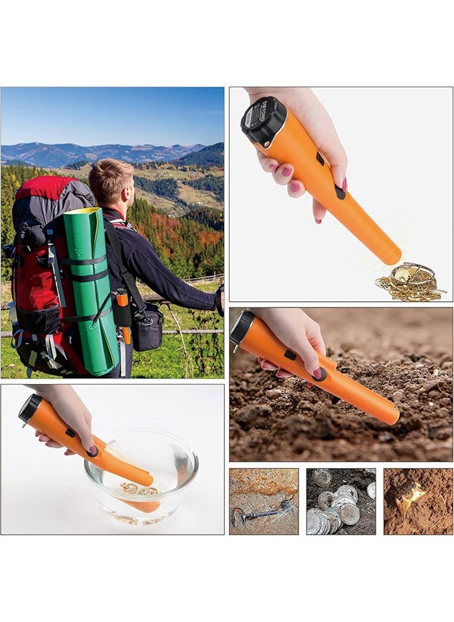 Metal Detector Pinpointer, Professional Waterproof Handheld Pin Pointer Wand, Search Treasure Pinpointing Finder Probe with 9V Battery for Adults, Kids - Green