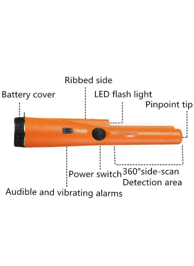 Metal Detector Pinpointer, Professional Waterproof Handheld Pin Pointer Wand, Search Treasure Pinpointing Finder Probe with 9V Battery for Adults, Kids - Green