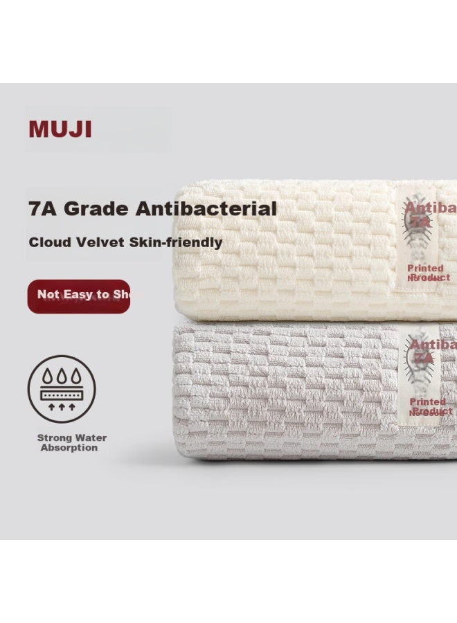 Wuyinliangpin Towels, 7a Antibacterial, 2-pack, Men's Class A Towels, Low Shedding, Soft, Skin-friendly, Highly Absorbent, Large Face Towels