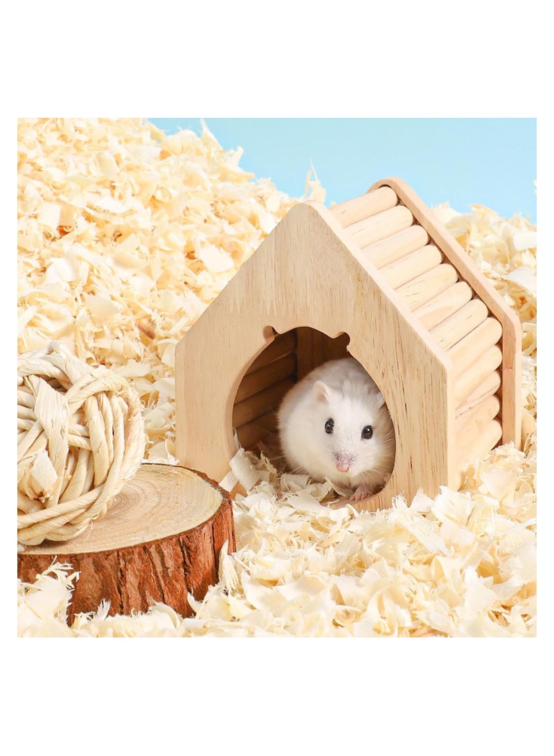 SYOSI Wooden Hamster Hideout Small Animal Climbing Toys Hamster Habitat Decoration for Hamsters, mice, Squirrel, Sugar Gliders - Image 3