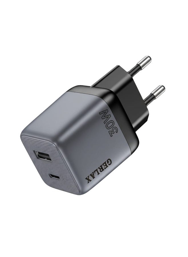 جيرلاكس شاحن حائط سريع صغير GA-49 بقوة 30 وات مع كابل من النوع C إلى iPhone بطول 1 متر، منفذ مزدوج (USB + Type-C) PD، محول شحن سريع، حماية أمان ذكية، شحن سريع متوافق مع جميع الأجهزة - Image 4