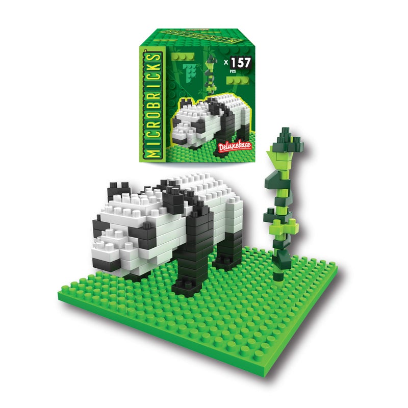 Microbricks - Panda from Deluxebase. Mini Block Bear Puzzle. Animal themed easy to use 3D puzzle for kids - Image 1