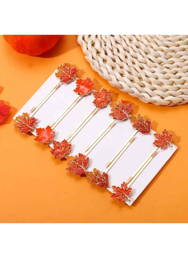 YAHPERN - 12Pcs Fall Hair Clips For Women Thanksgiving Hairpins Harvest Turkey Maple Leaf Pumpkin Hair Clips Autumn Bobby Pins Costume Party Hair Accessory Holiday Gifts (Style A) - Image 1