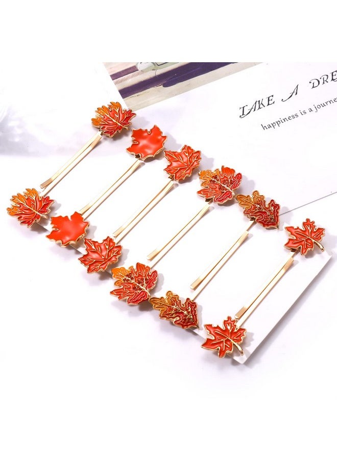 YAHPERN - 12Pcs Fall Hair Clips For Women Thanksgiving Hairpins Harvest Turkey Maple Leaf Pumpkin Hair Clips Autumn Bobby Pins Costume Party Hair Accessory Holiday Gifts (Style A) - Image 1