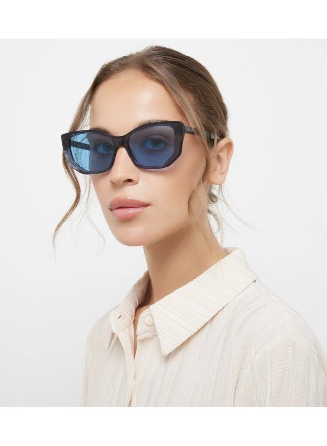 30 سندايز "٣٠صندايز بريار نظارات شمسية سداسية للنساء مع حماية  (أزرق، أزرق)" - Image 4