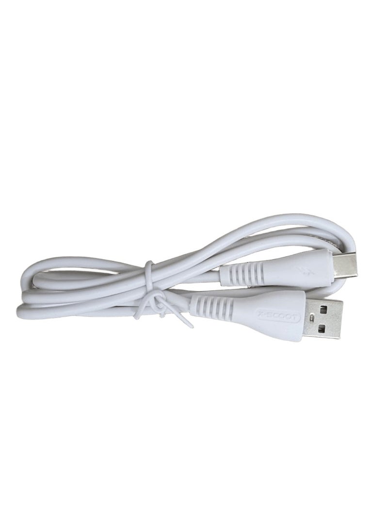 كابل بيانات USB Type-C سريع الشحن بقوة 2.4 أمبير SC-002C، أبيض 