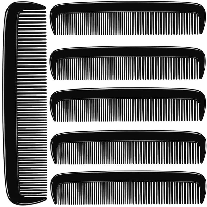 LUXXII (6 Pack) 5" Pocket Hair Comb Beard & Mustache Combs for Men's Hair Beard Mustache and Sideburns - Image 1