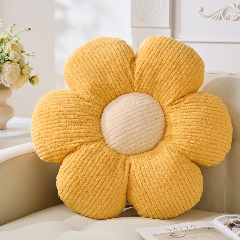 Vdoioe Flower Pillow, Yellow Throw Pillows Cute Daisy Decorative Pillow Cushion Seating Home Decorative for Bed, Sofa, Couch - Image 1