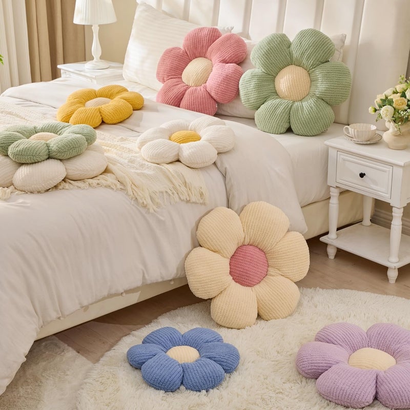 Vdoioe Flower Pillow, Yellow Throw Pillows Cute Daisy Decorative Pillow Cushion Seating Home Decorative for Bed, Sofa, Couch - Image 4