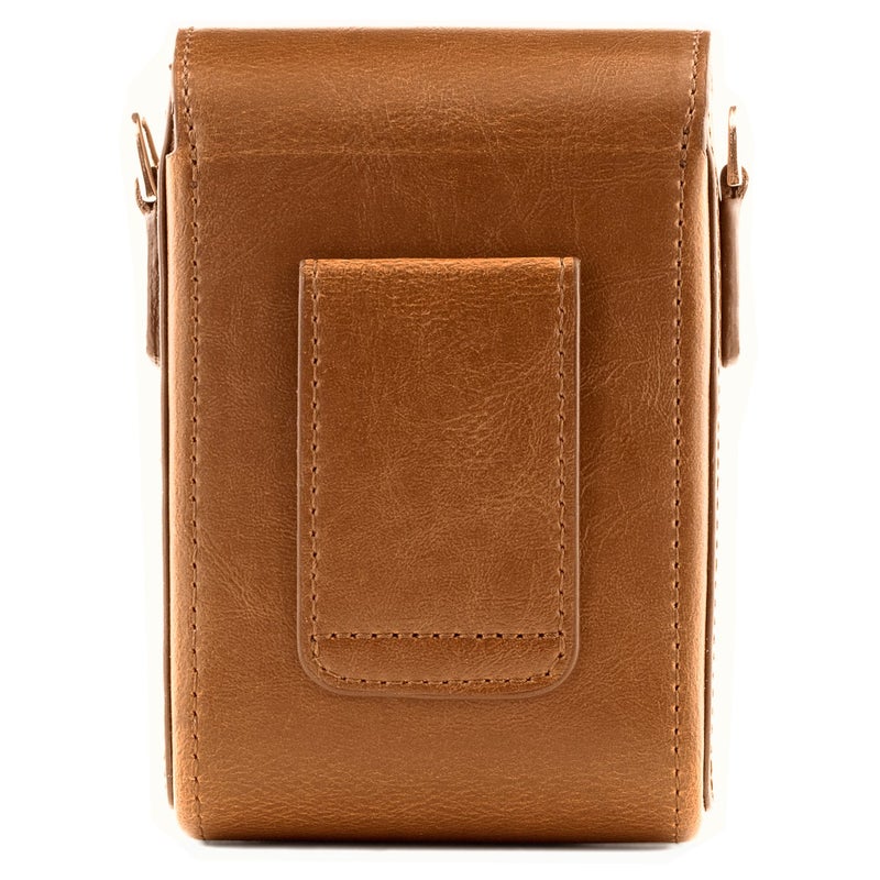 MegaGear MG768 Leather Camera Case with Strap compatible with Canon PowerShot G7 X Mark III, G7 X Mark II, G7 X - Light Brown - Image 2