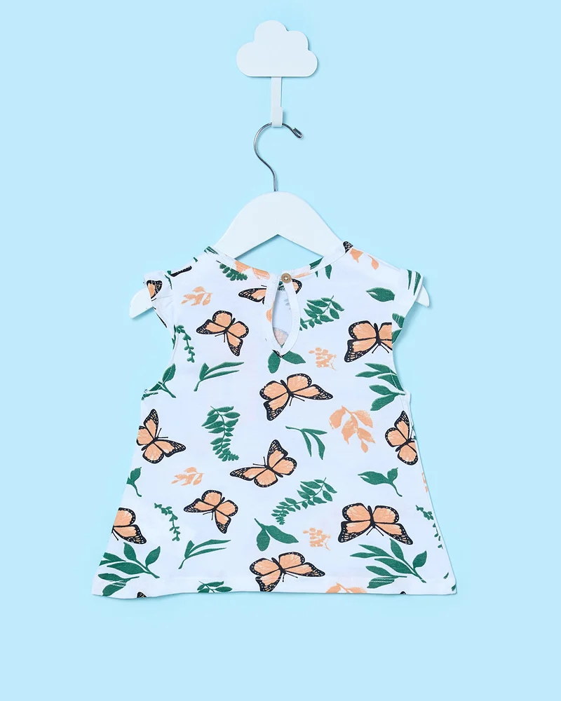 Redtag Infant Girls Assorted Butterfly & Floral Printed Dress