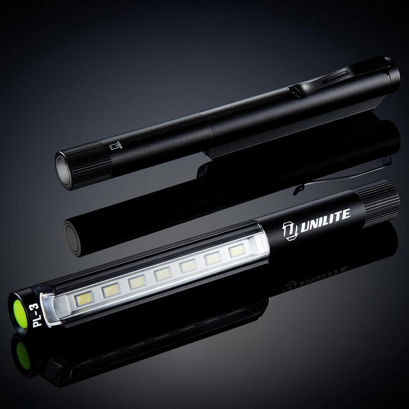 Unilite مصباح فحص LED PL-3 – 275 لومن هيكل من الألمنيوم، قاعدة مغناطيسية، تصميم مضاد للتدحرج، 3 أوضاع إضاءة، مشبك جيب، مقاوم للماء IPX4 ومقاوم للسقوط حتى 1 متر - Image 2