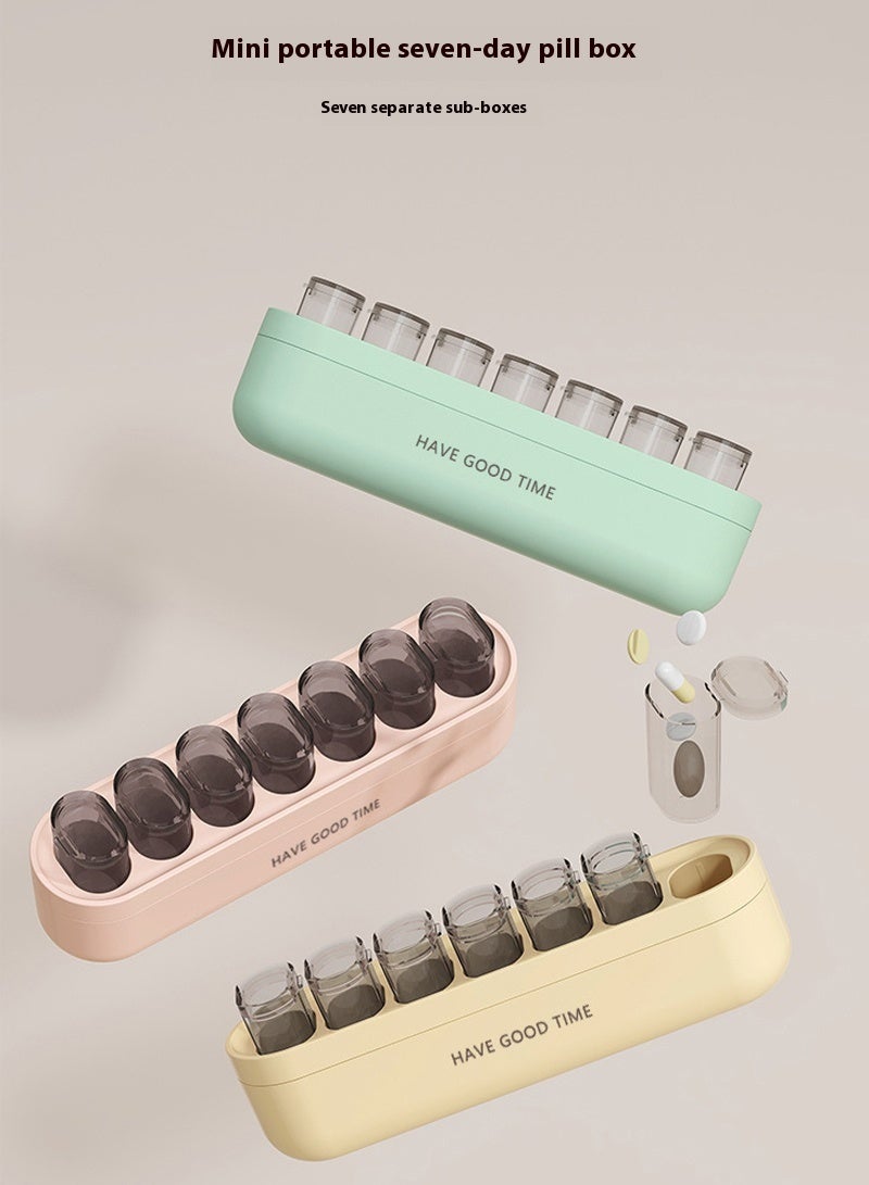 lebonaer Weekly Pill Organizer 1 Time a Day, Detachable Pill Box 7 Day, Portable Travel Pill Case, Large Medication Holder Container, Once Daily Pillbox Dispenser for Vitamin Medicine Supplement, Green - Image 3