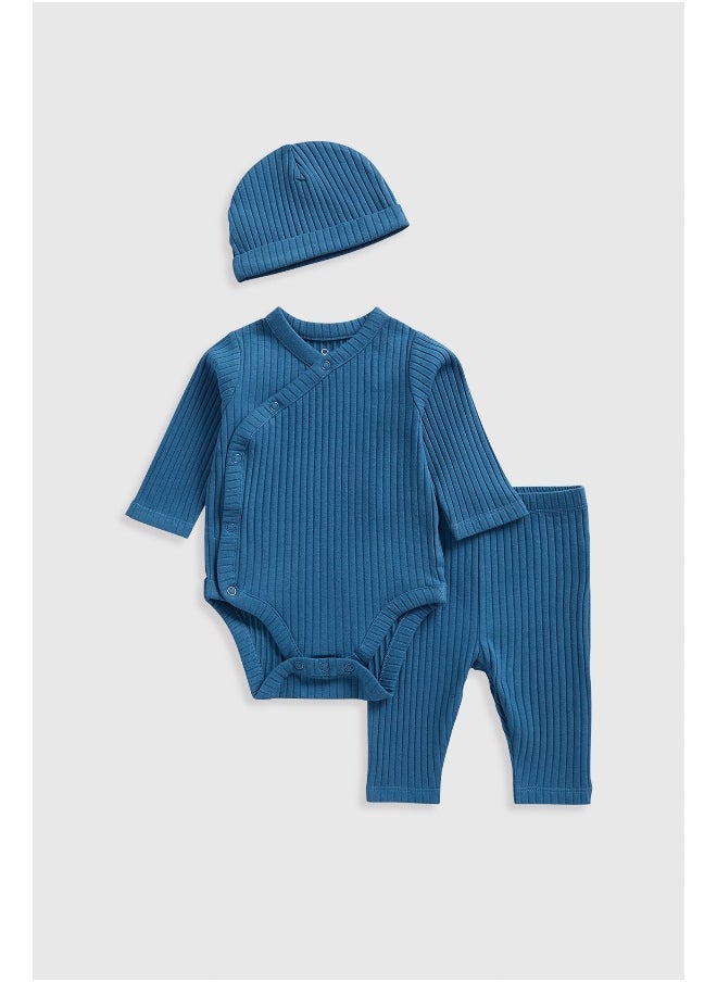 mothercare Blue 3-Piece Outfit Set  - Image 2