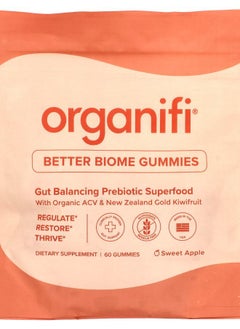 Organifi Better Biome Gummies Sweet Apple 60 Gummies 