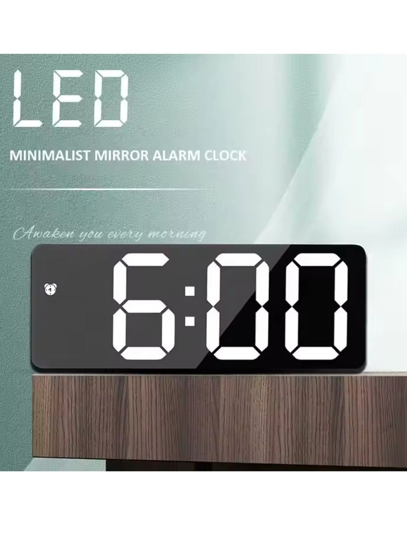 ماركة غير محددة ساعة منبه رقمية ذكية LED مع تحكم صوتي، وعرض درجة الحرارة، وسطوع قابل للتعديل  - Image 2