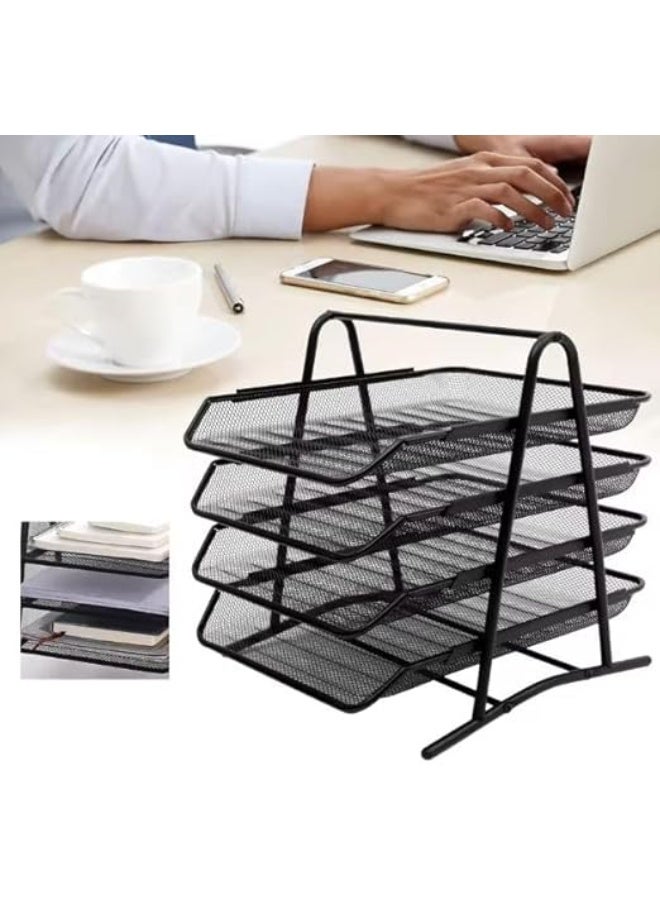 Spaceshoop 4-Drawer Metal Document Rack with Mesh Design for Documents  - Image 5