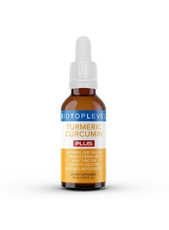 BIOTOPLEVEL Liquid Turmeric Curcumin Plus Natural Organic Black Pepper. Maximum Absorption. Supports Normal Response To Inflammation. Improves Brain Function. Enhances Immunity. Improves Digestion. - Image 2