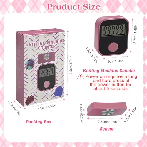 Heyseri Knitting Machine Counter, Heyseri Row Counter for Knitting Machine - Attachable Magnetic Suitable for 32.40.48 Needle Row Counter - Pink - Image 2