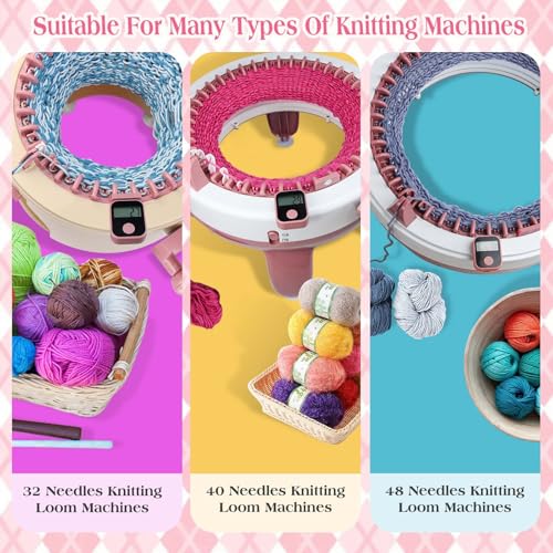Heyseri Knitting Machine Counter, Heyseri Row Counter for Knitting Machine - Attachable Magnetic Suitable for 32.40.48 Needle Row Counter - Pink - Image 3
