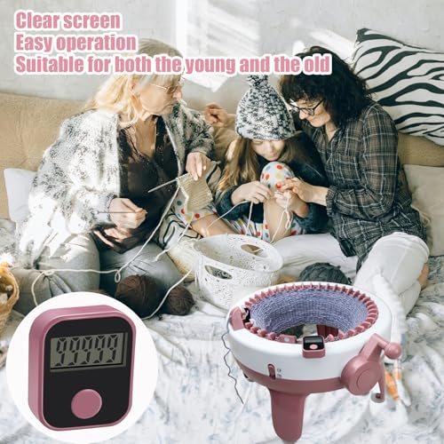 Heyseri Knitting Machine Counter, Heyseri Row Counter for Knitting Machine - Attachable Magnetic Suitable for 32.40.48 Needle Row Counter - Pink - Image 4