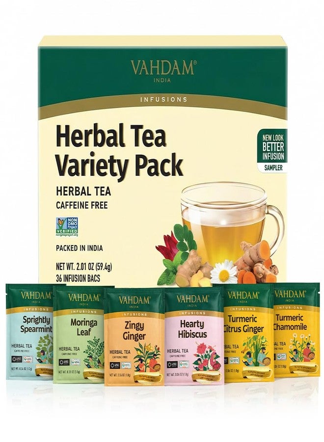 VAHDAM, Assorted Herbal Tea Gift Set (36 Tea Bags, 6 Flavors) Caffeine-Free, Non-GMO | Double Infusion, Individually Enveloped Tea Bags | Herbal Tea variety Pack | Tea Gifts for Women & Men - Image 1