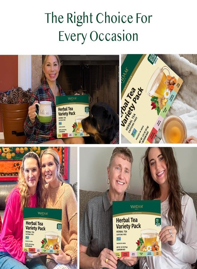 VAHDAM, Assorted Herbal Tea Gift Set (36 Tea Bags, 6 Flavors) Caffeine-Free, Non-GMO | Double Infusion, Individually Enveloped Tea Bags | Herbal Tea variety Pack | Tea Gifts for Women & Men - Image 5