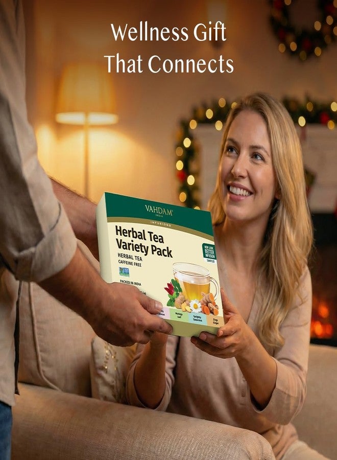 VAHDAM, Assorted Herbal Tea Gift Set (36 Tea Bags, 6 Flavors) Caffeine-Free, Non-GMO | Double Infusion, Individually Enveloped Tea Bags | Herbal Tea variety Pack | Tea Gifts for Women & Men - Image 3