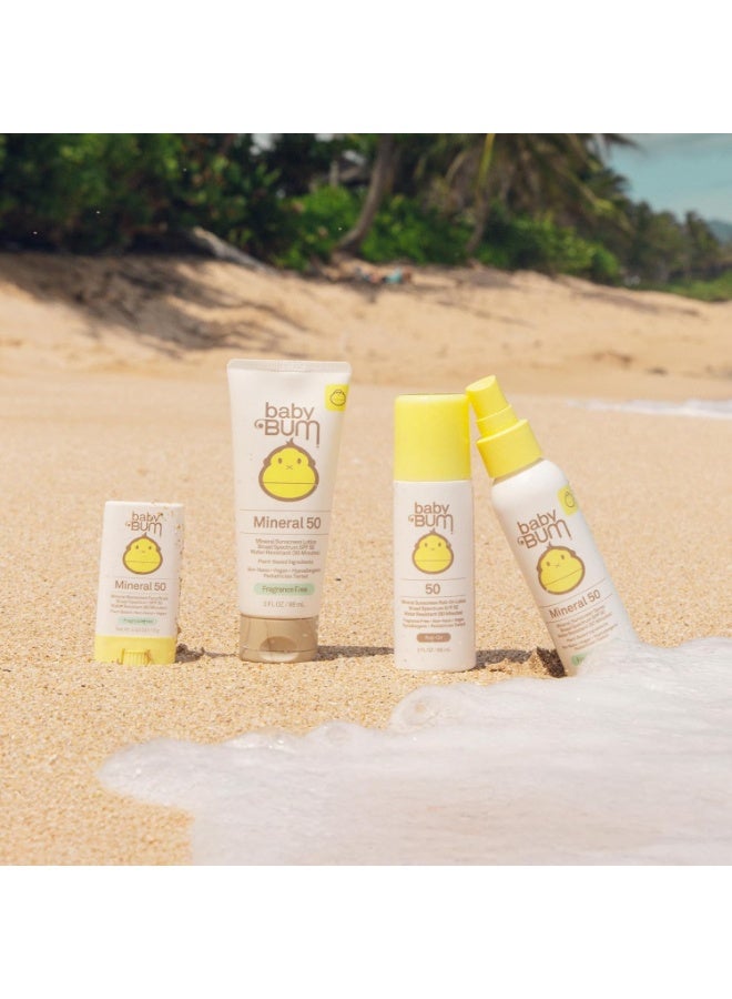 Sun Bum Baby Bum SPF 50 Sunscreen Lotion with Mineral UVA/UVB Face and Body Protection for Sensitive Skin - Fragrance Free - Travel Size - 3 FL OZ - Image 4