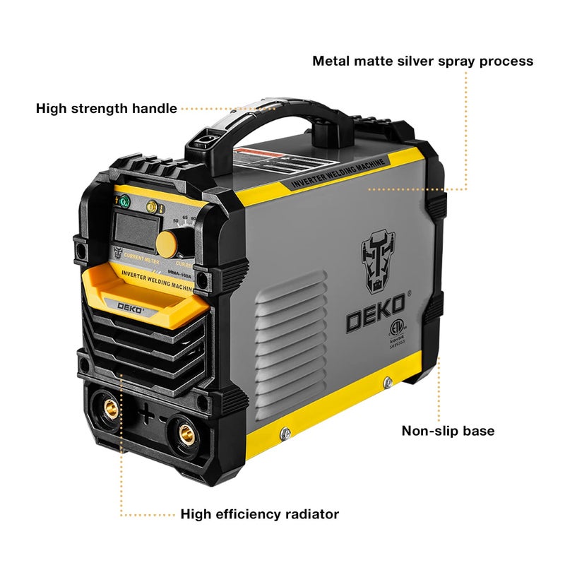 DEKOPRO 110/220V MMA Welder,160A ARC Welder Machine IGBT Digital Display LCD Hot Start Welder with Electrode Holder,Work Clamp, Input Power Adapter Cable and Brush - Image 4