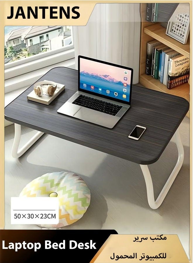 JANTENS Laptop Bed Tray Table, Foldable Laptop Bed Table, Portable Standing Desk, Foldable Laptop Tablet Table for Bed Sofa Floor (Black) - Image 1