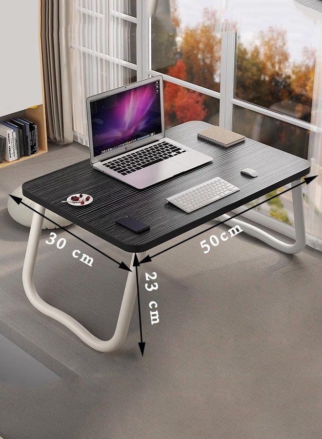 JANTENS Laptop Bed Tray Table, Foldable Laptop Bed Table, Portable Standing Desk, Foldable Laptop Tablet Table for Bed Sofa Floor (Black) - Image 2