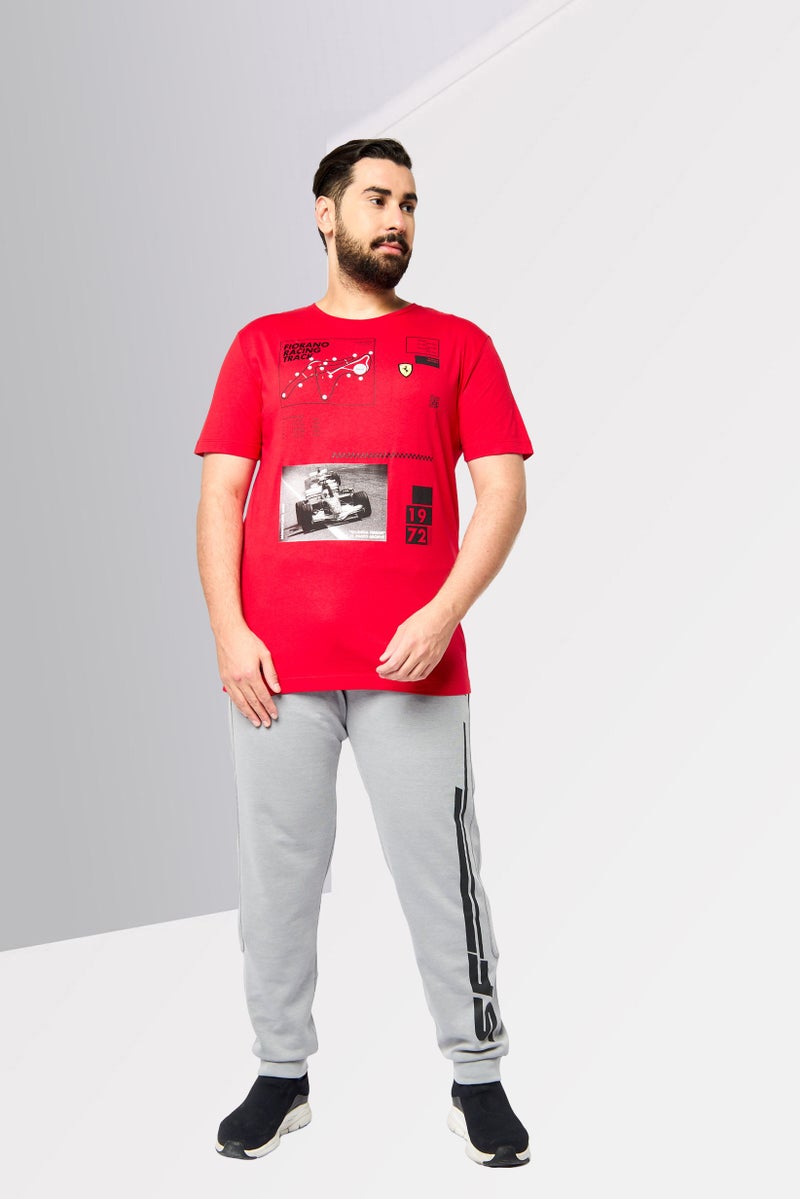 Scuderia Ferrari Men Sportswear Fit Short Sleeve Outdoor T-Shirt, Red - Image 3