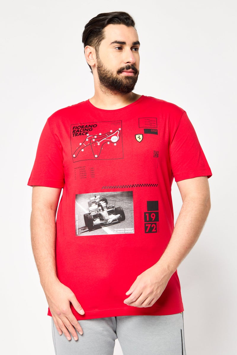 Scuderia Ferrari Men Sportswear Fit Short Sleeve Outdoor T-Shirt, Red - Image 1