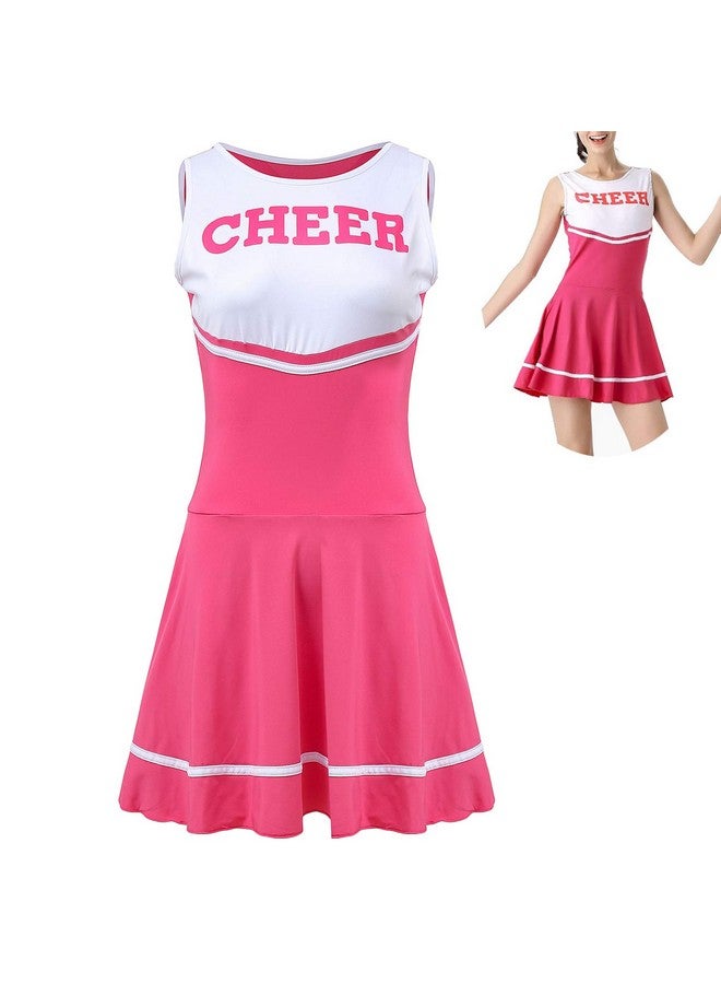 ThreeH High School Girls Musical Uniform Fancy Dress Cheerleader Costume Outfit One Size No Pom-Pom,Rose - Image 1