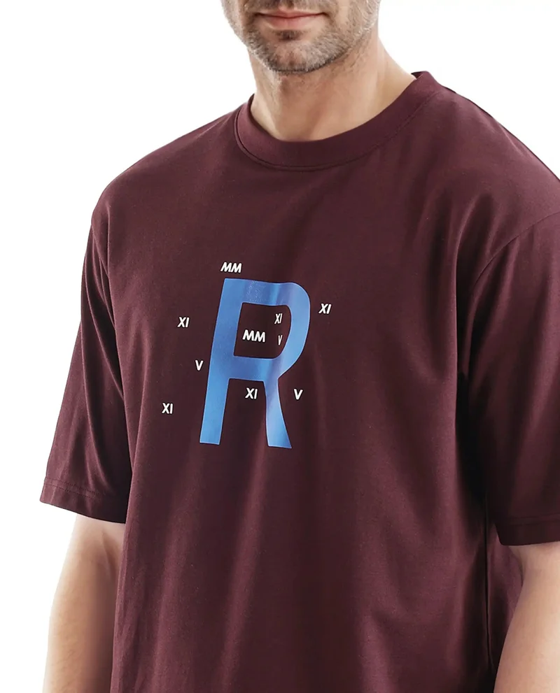 Rare Rabbit Men's Graphic Print Boxy Fit T-Shirt