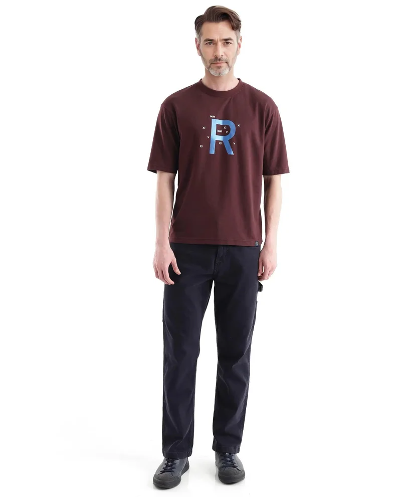 Rare Rabbit Men's Graphic Print Boxy Fit T-Shirt