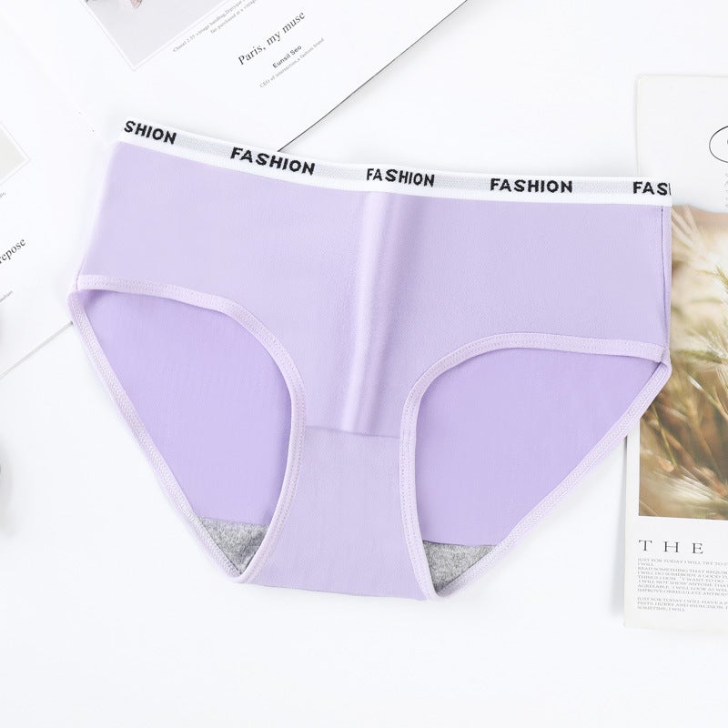 Girls Seamless Cotton Briefs Autumn Winter Simple Japanese Style Pink - Image 4