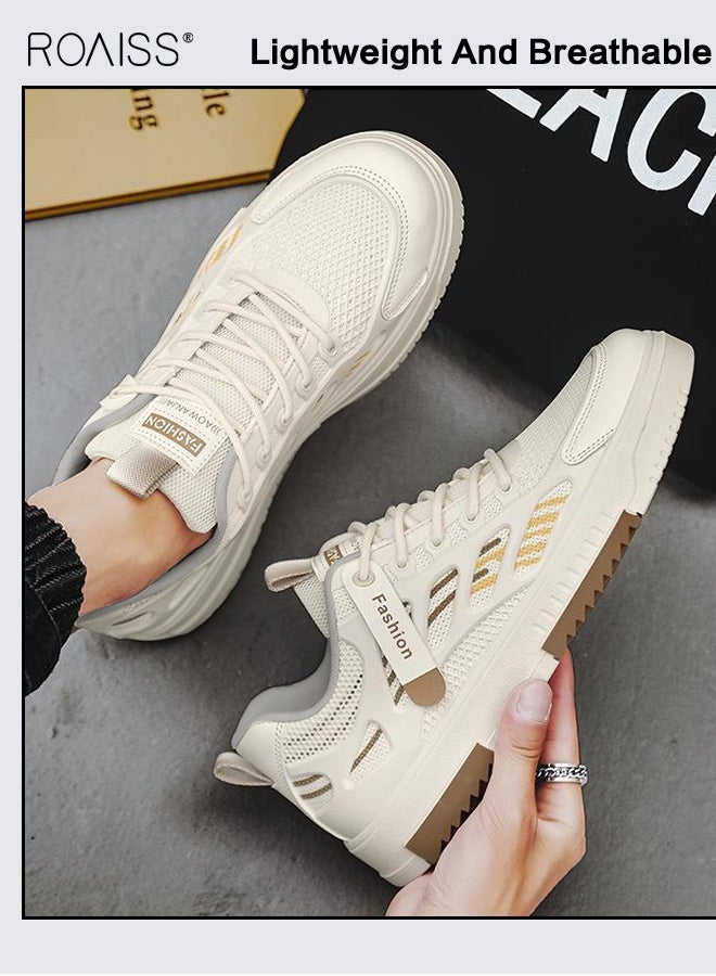 roaiss Men Stylish Sneakers, Low Top Lace up Board Shoes, Casual Versatile Shoes for Men, Comfy Sports Shoes with Non-slip Soles, Suitable for Daily Wear and Outdoor Activities - Image 4