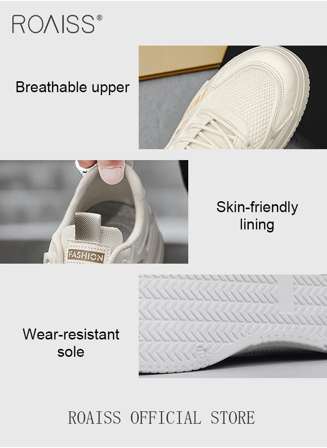 roaiss - Men Versatile Casual Sneakers Breathable Running Mesh Shoes Non Slip and Wear Resistant with Plastic Splicing Design Colorblock Sneakers - Image 1