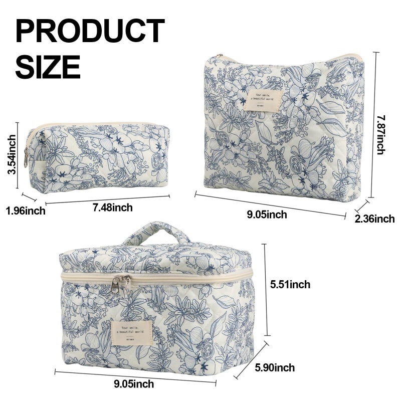 Popular Small Fresh Cute Cotton Cosmetic Bag Niche Portable Wash Storage Bag Floral Ins Cute Box Bag Box - Image 3