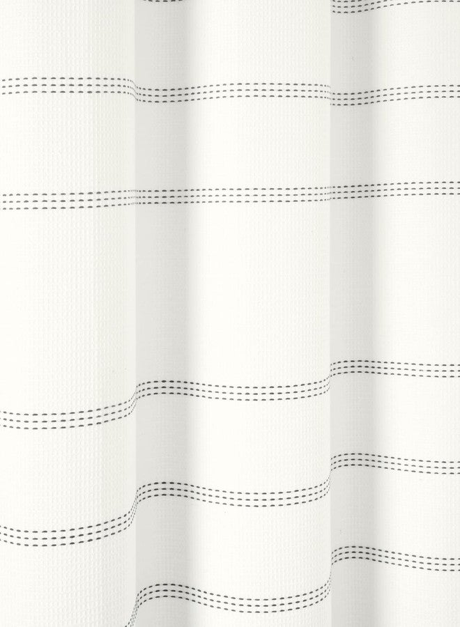 Lush Decor Modern Galaxy Waffle Woven Cotton Shower Curtain, 72" x 72", White & Gray - Image 3