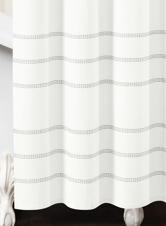 Lush Decor Modern Galaxy Waffle Woven Cotton Shower Curtain, 72" x 72", White & Gray - Image 4