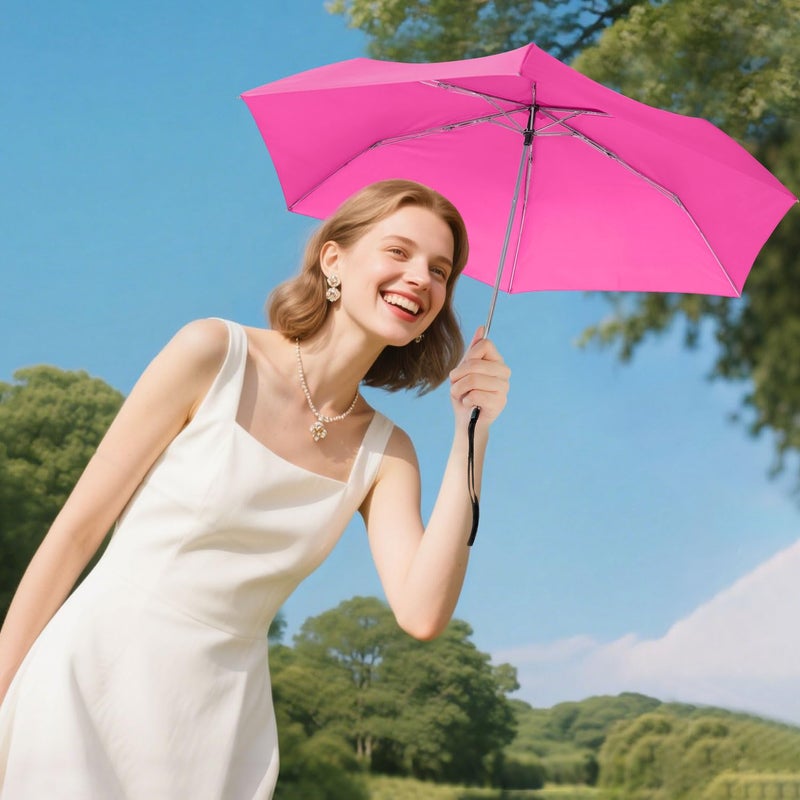 Lejorain Travel Mini Folding Umbrellas - Portable Pocket Size Unbreakable Lighweight Ladies Rain Sun Umbrella Paraguas - Image 5
