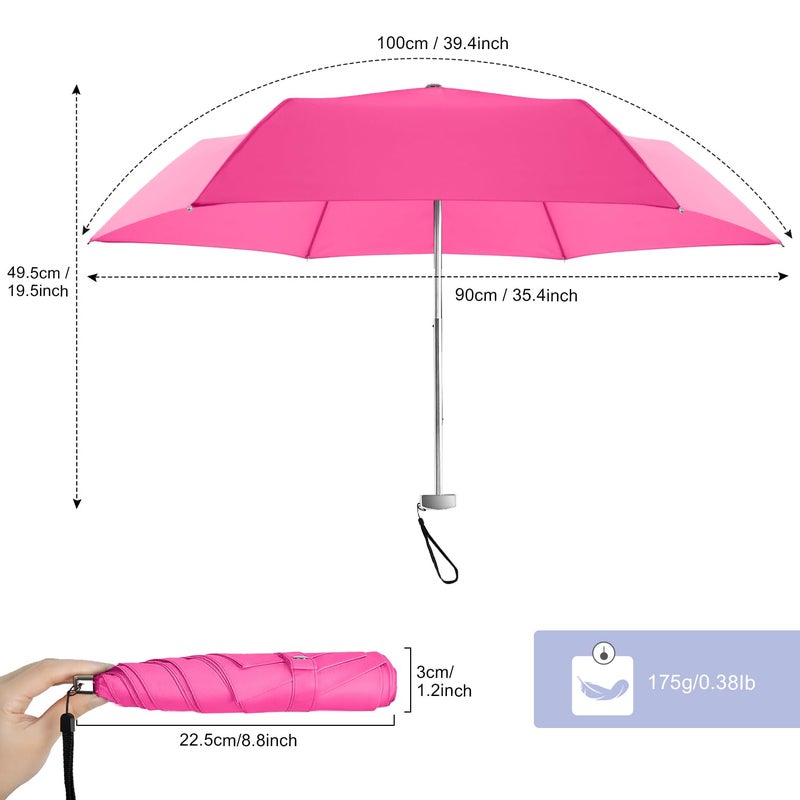 Lejorain Travel Mini Folding Umbrellas - Portable Pocket Size Unbreakable Lighweight Ladies Rain Sun Umbrella Paraguas - Image 2