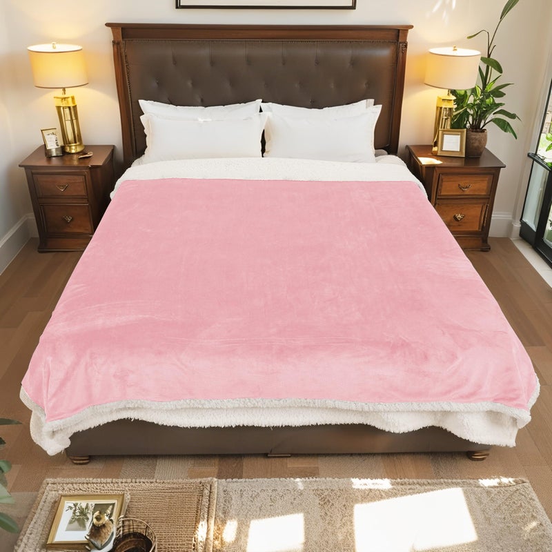 LaffyLo Electric Heated Blanket Full Size 72"x84", Dual-Sided Soft Flannel & Sherpa, LCD Display 10 Heat Settings with 1-12H Timer & Overnight Safe, Bed & Couch, Machine Washable, Light Pink - Image 1