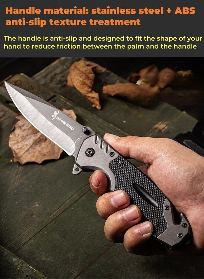 Multifunctional Stainless Steel Folding Knife G10 Handle All-Steel Portable Outdoor Folding Knife Outdoor Camping Fruit Knife